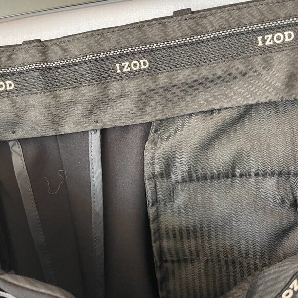 Izod Men's Straight Leg Dress Pants in Black Size 38 Waist 30 Length No Cuff - Picture 5 of 10